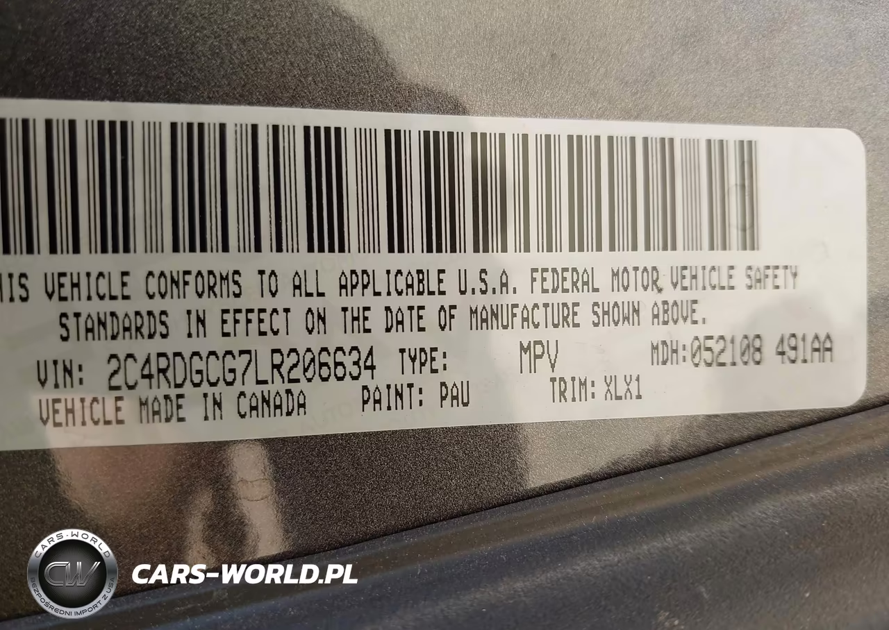 2020 Dodge Grand Caravan Sxt VIN:2C4RDGCG7LR206634 - 9
