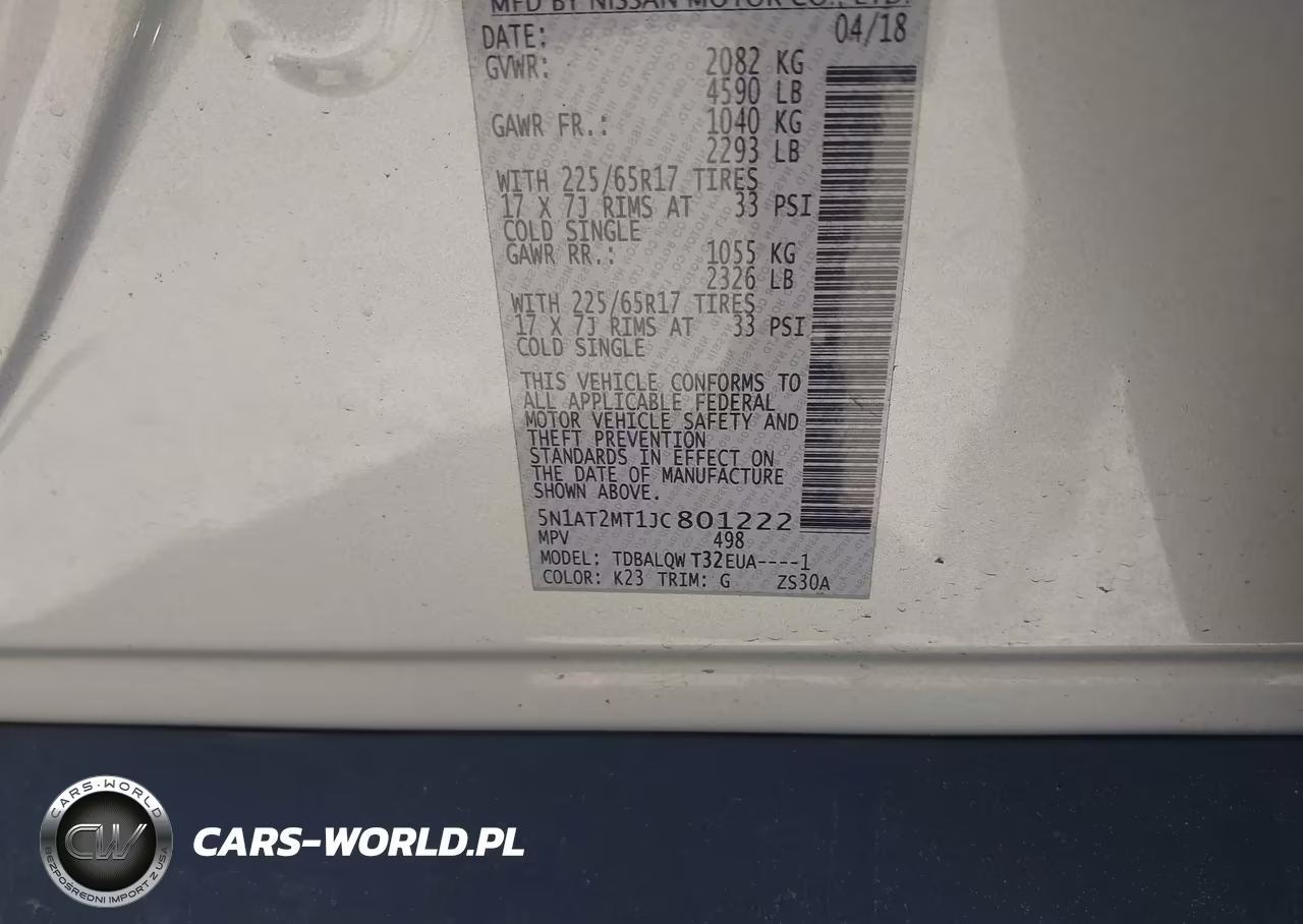 2018 Nissan Rogue Sv VIN:5N1AT2MT1JC801222 - 9