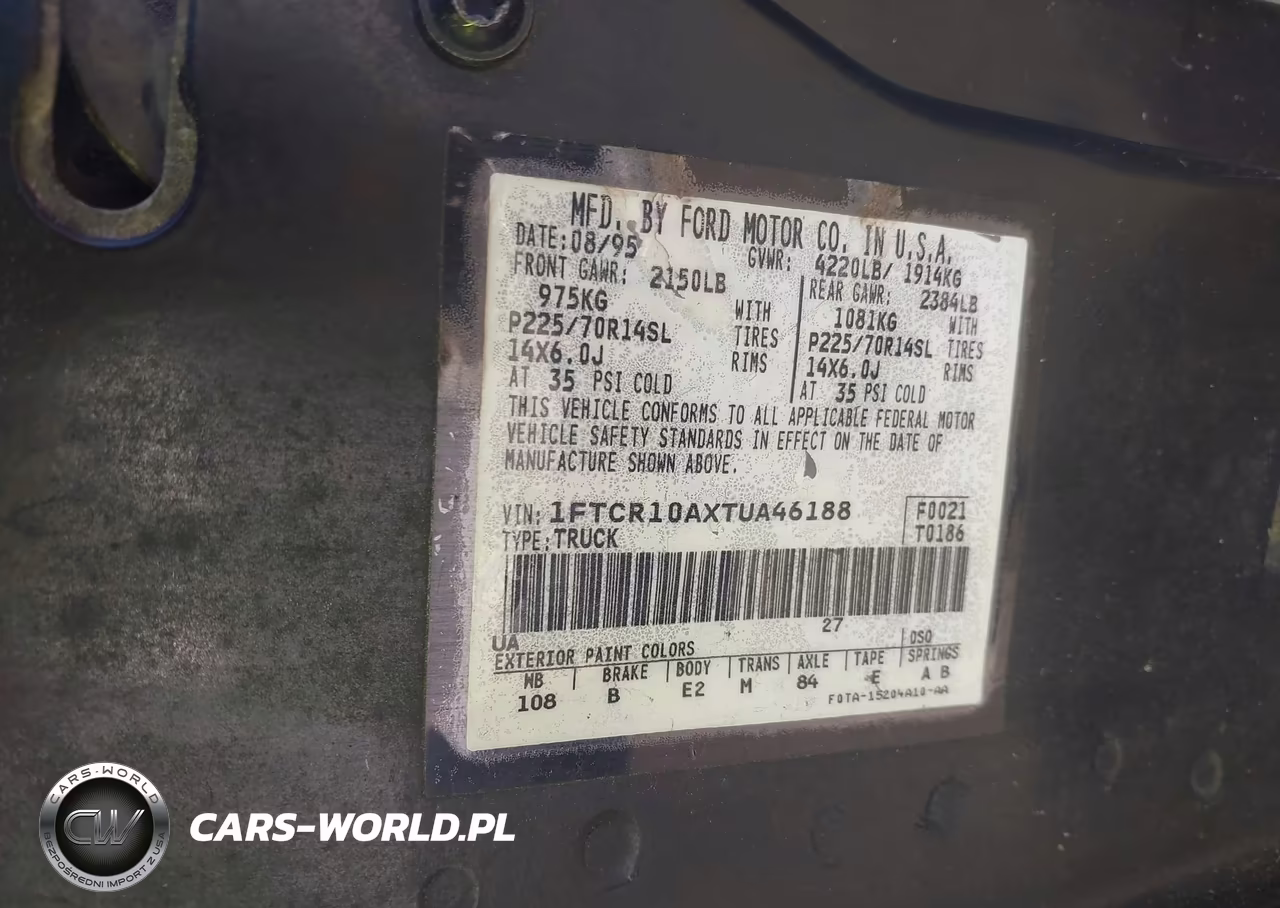 1996 Ford Ranger VIN:1FTCR10AXTUA46188 - 9