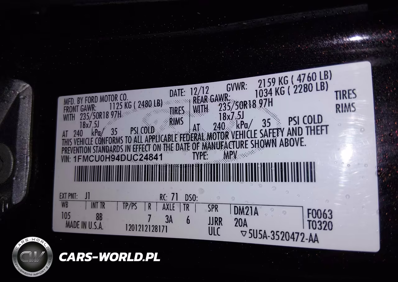 2013 Ford Escape Sel VIN:1FMCU0H94DUC24841 - 9