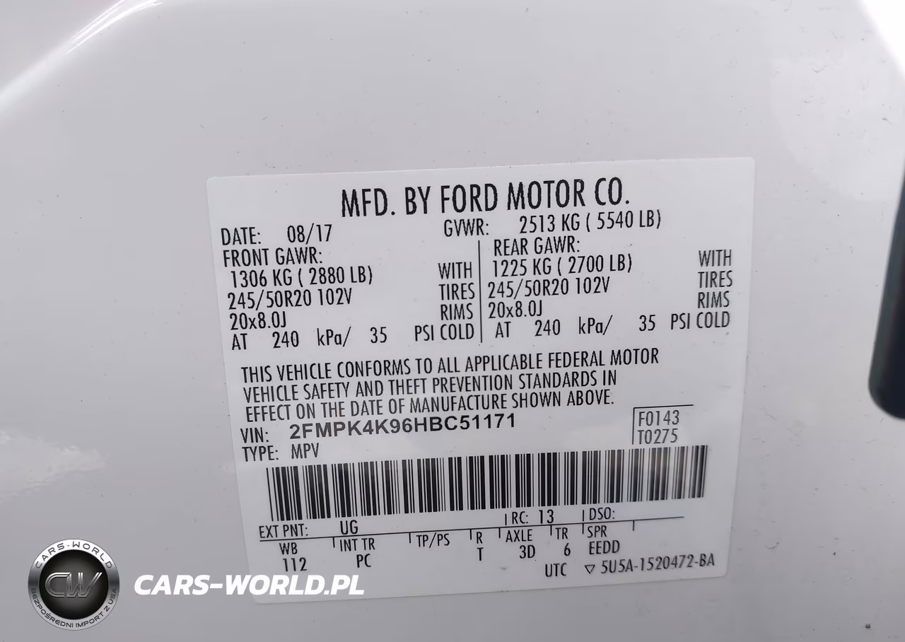 2017 Ford Edge Titanium VIN:2FMPK4K96HBC51171 - 9