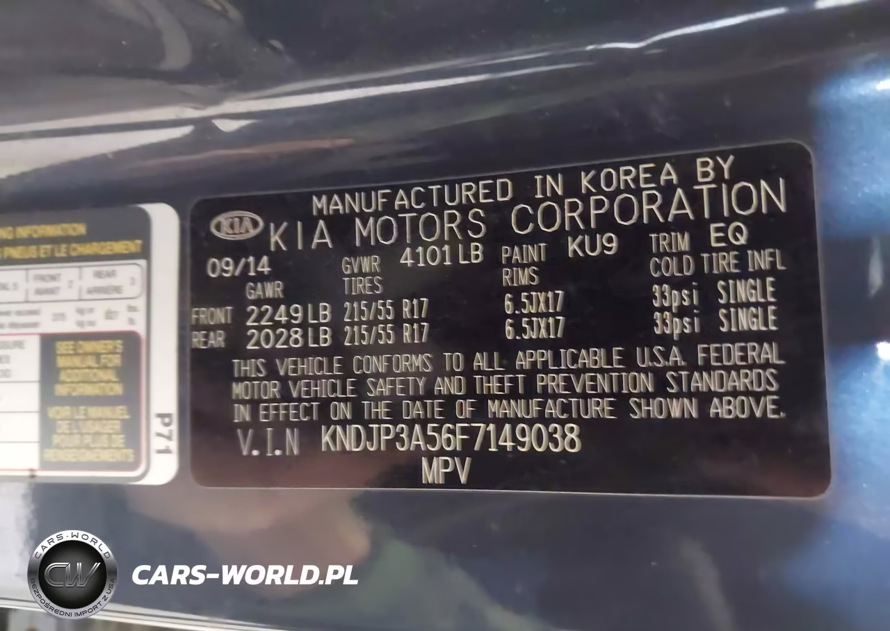 2015 Kia Soul + VIN:KNDJP3A56F7149038 - 9