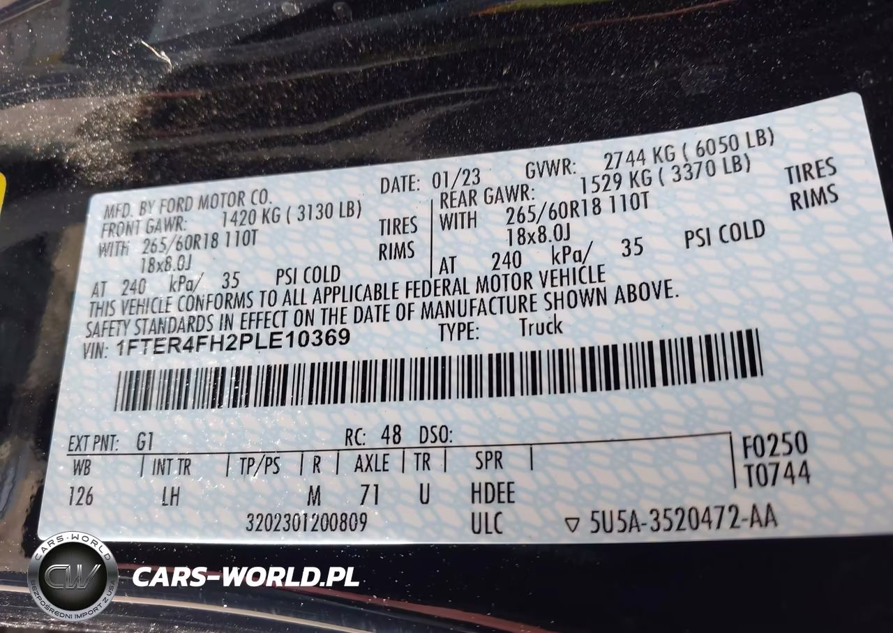 2023 Ford Ranger Xlt VIN:1FTER4FH2PLE10369 - 9