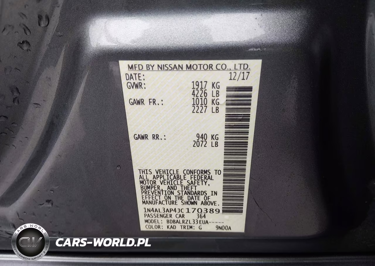 2018 Nissan Altima 2.5 Sl VIN:1N4AL3AP4JC170389 - 9