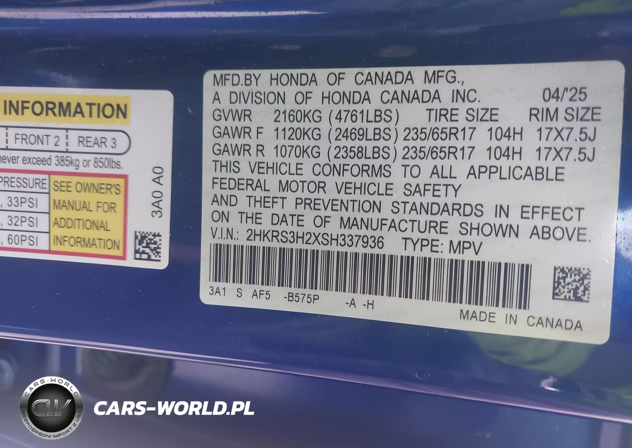 2025 Honda Cr-V Lx 2Wd VIN:2HKRS3H2XSH337936 - 9