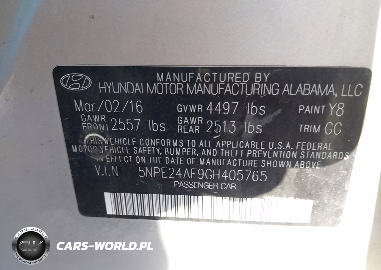 2016 Hyundai Sonata Se VIN:5NPE24AF9GH405765 - 9