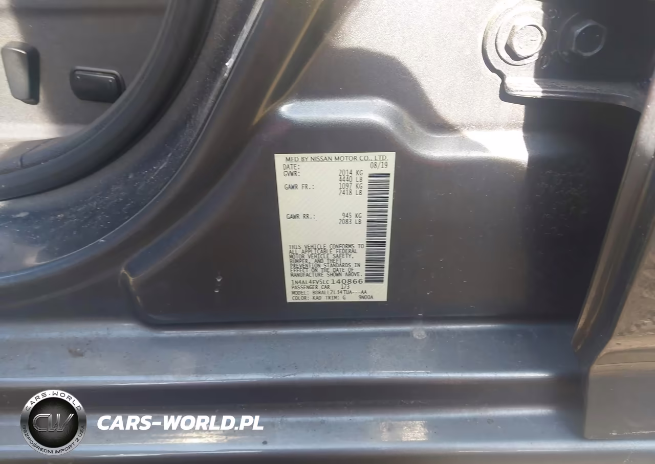 2020 Nissan Altima Platinum Vc-Turbo Fwd VIN:1N4AL4FV5LC140866 - 9