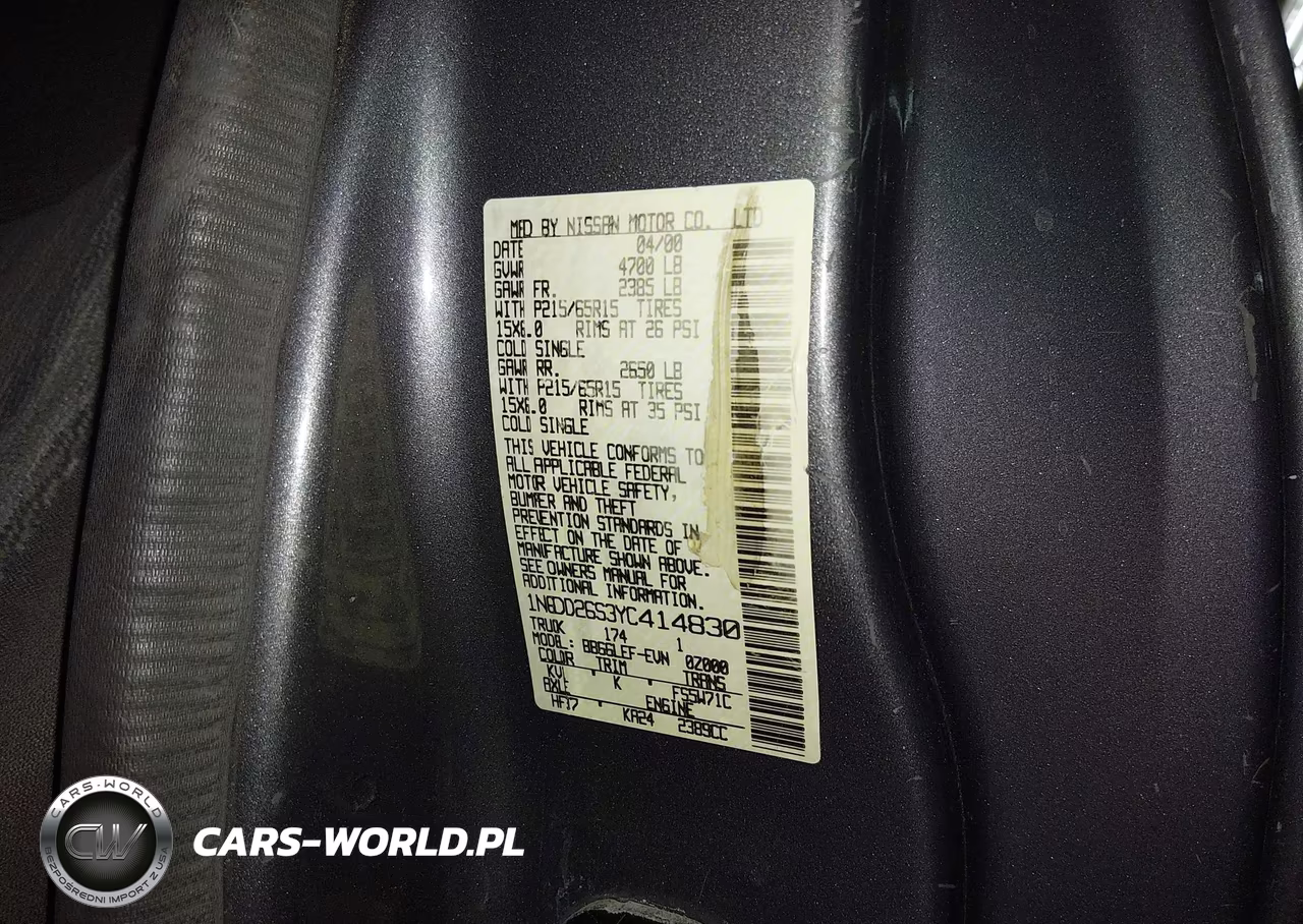 2000 Nissan Frontier Xe VIN:1N6DD26S3YC414830 - 9