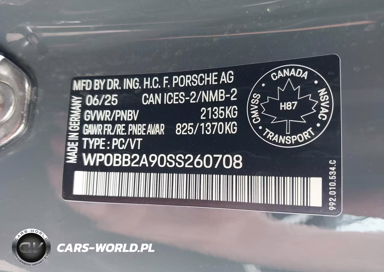 2025 Porsche 911 Targa 4 Gts VIN:WP0BB2A90SS260708 - 9