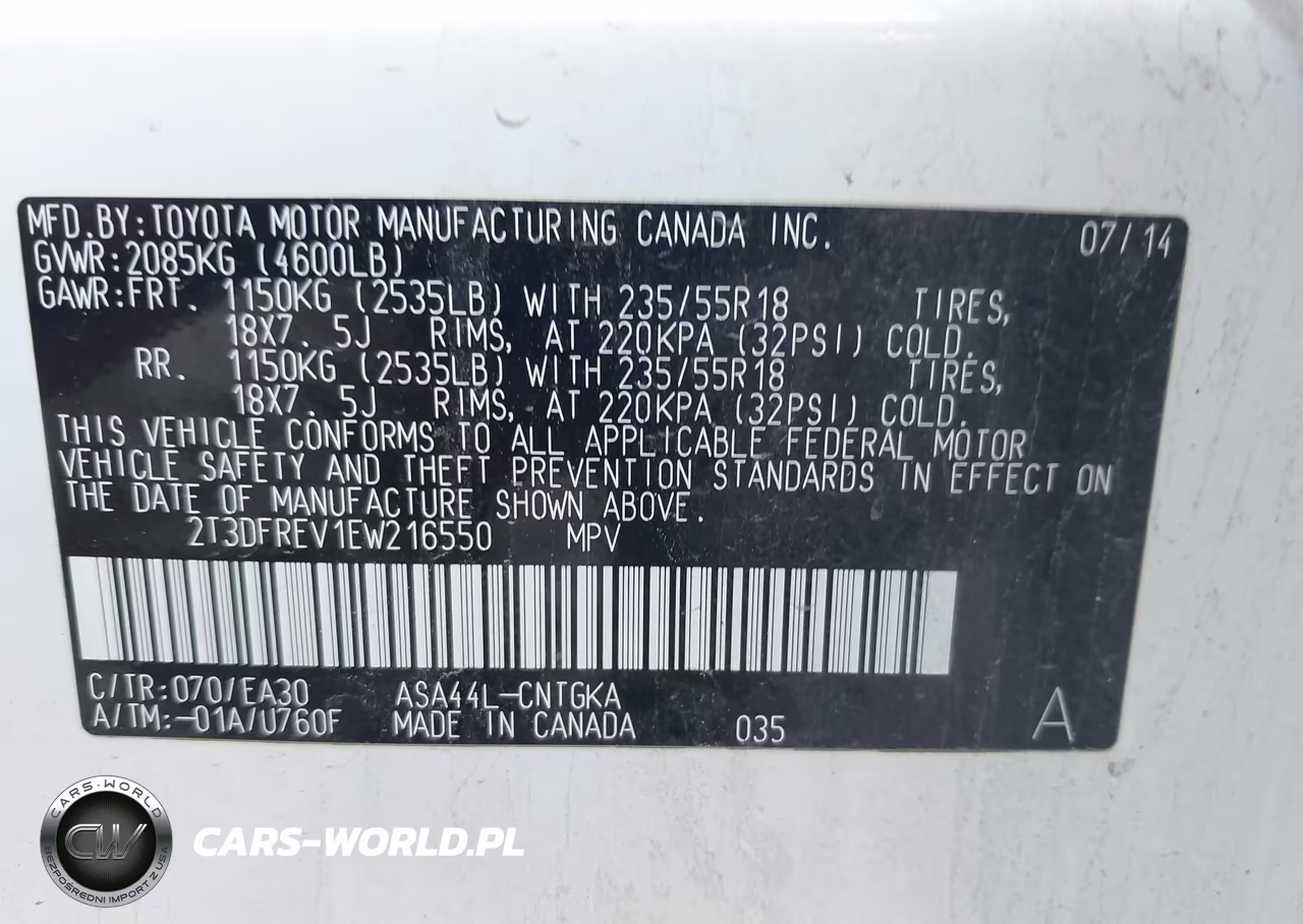 2014 Toyota Rav4 Limited VIN:2T3DFREV1EW216550 - 9