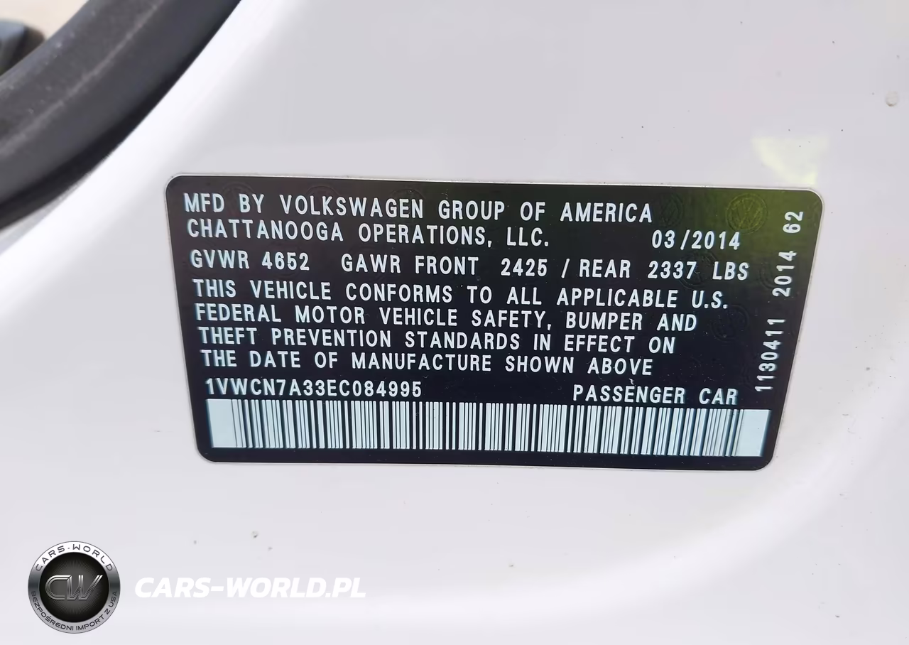 2014 Volkswagen Passat 2.0L Tdi Sel Premium VIN:1VWCN7A33EC084995 - 9