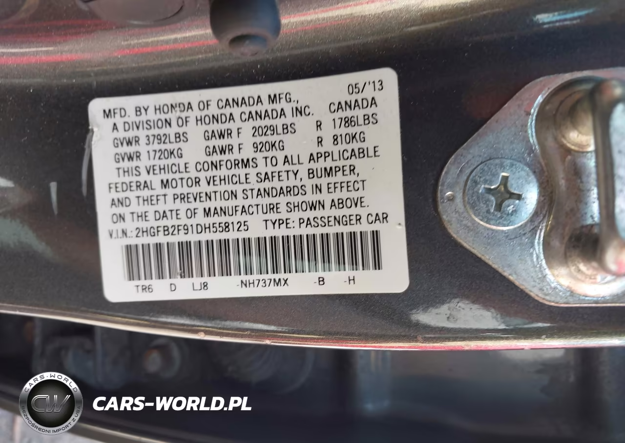 2013 Honda Civic Ex-L VIN:2HGFB2F91DH558125 - 8