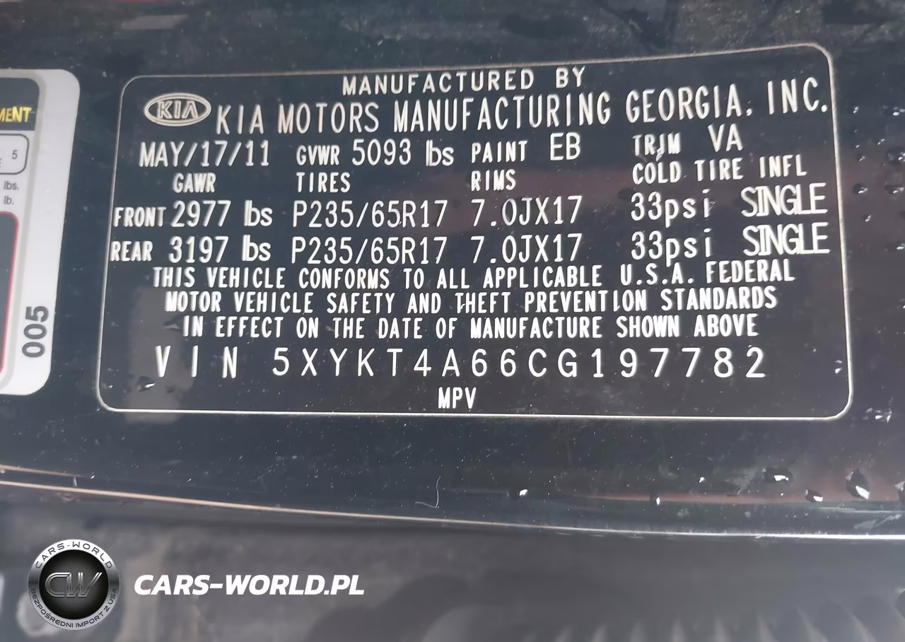 2012 Kia Sorento Lx VIN:5XYKT4A66CG197782 - 9