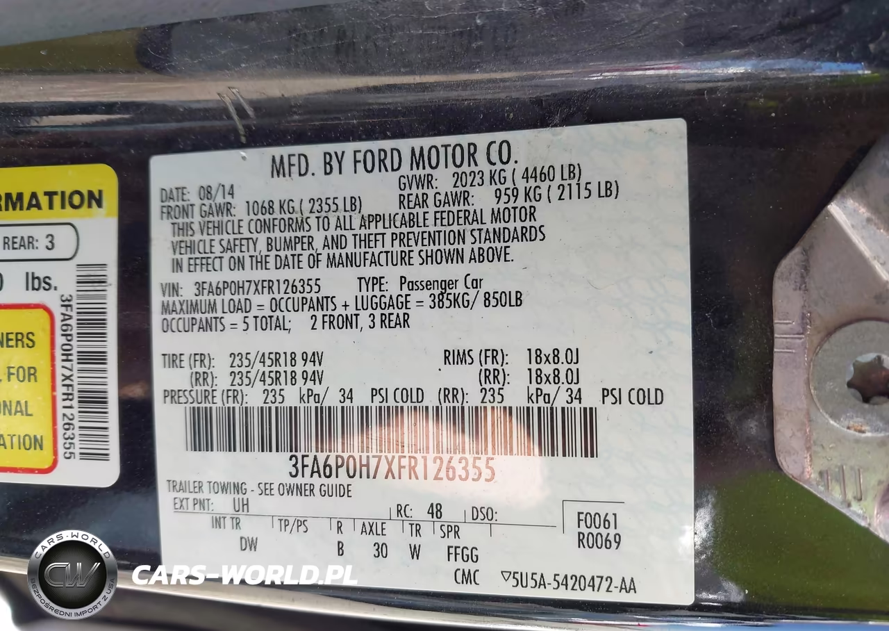 2015 Ford Fusion Se VIN:3FA6P0H7XFR126355 - 9