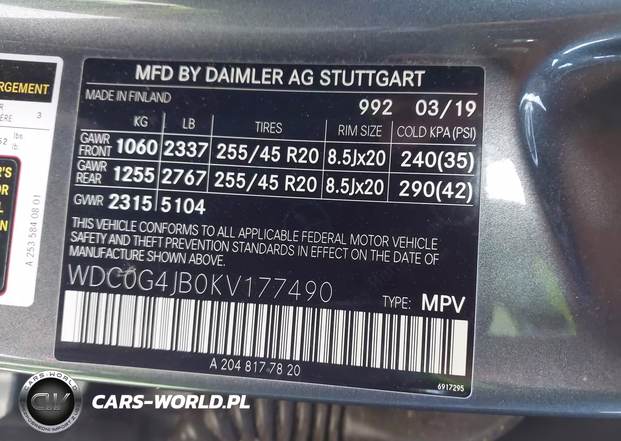 2019 Mercedes-Benz Glc 300 VIN:WDC0G4JB0KV177490 - 9