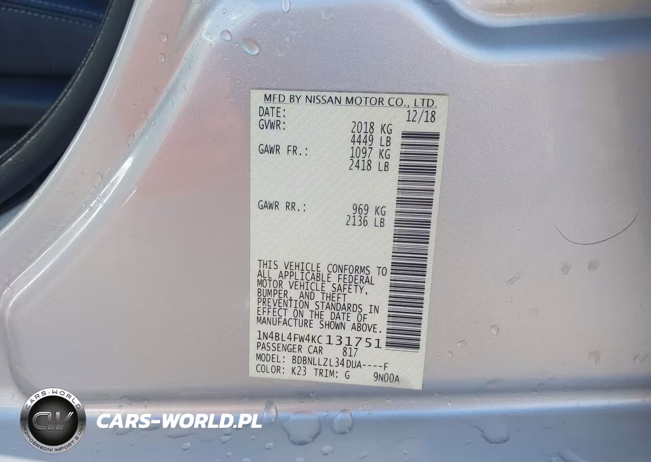 2019 Nissan Altima 2.5 Platinum VIN:1N4BL4FW4KC131751 - 9