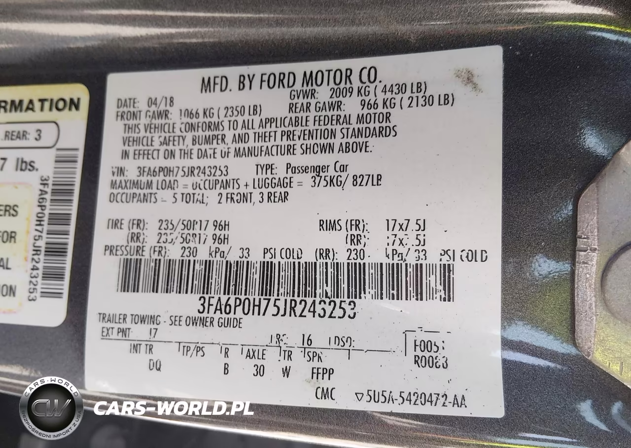 2018 Ford Fusion Se VIN:3FA6P0H75JR243253 - 9