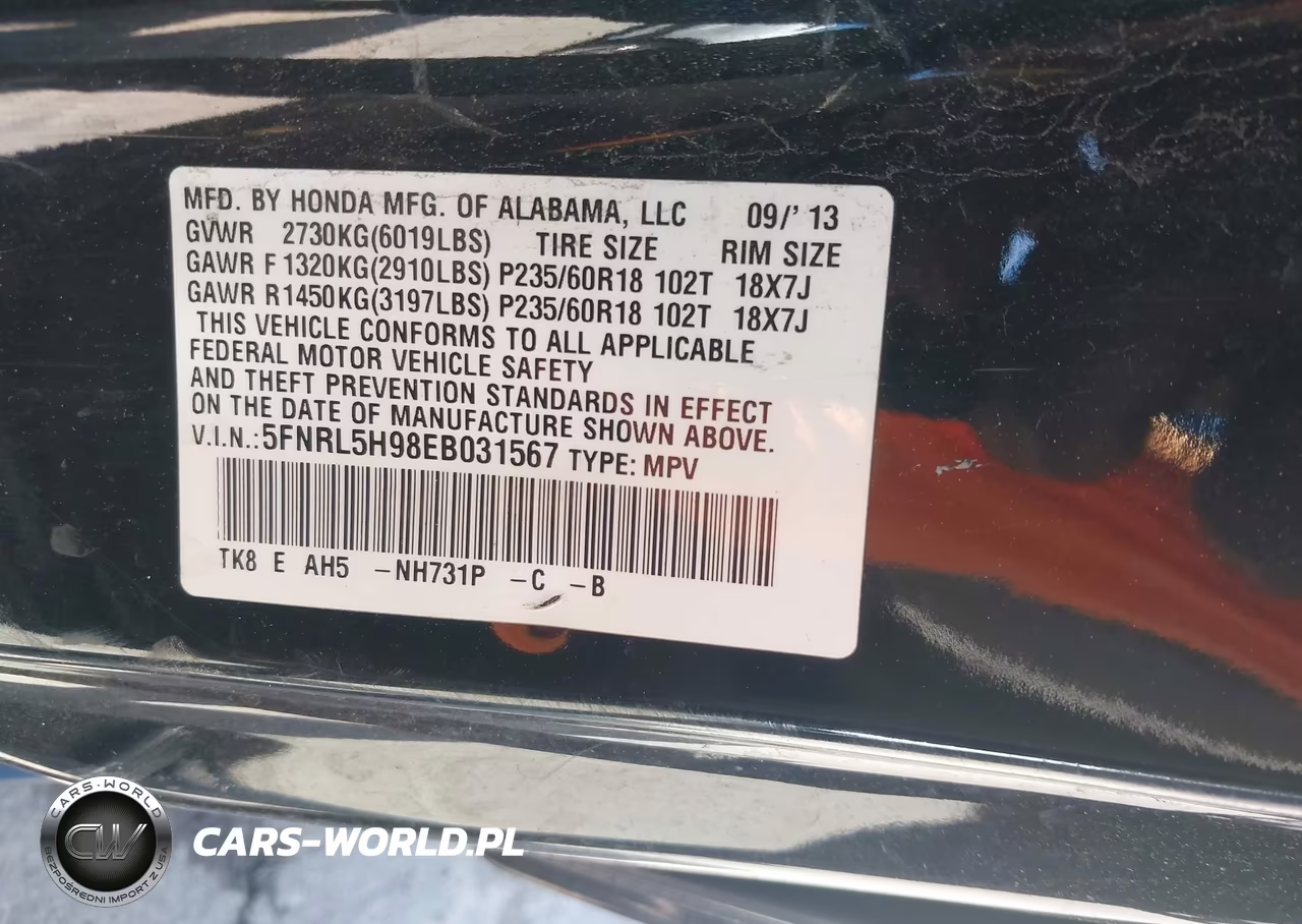 2014 Honda Odyssey Touring-Touring Elite VIN:5FNRL5H98EB031567 - 9