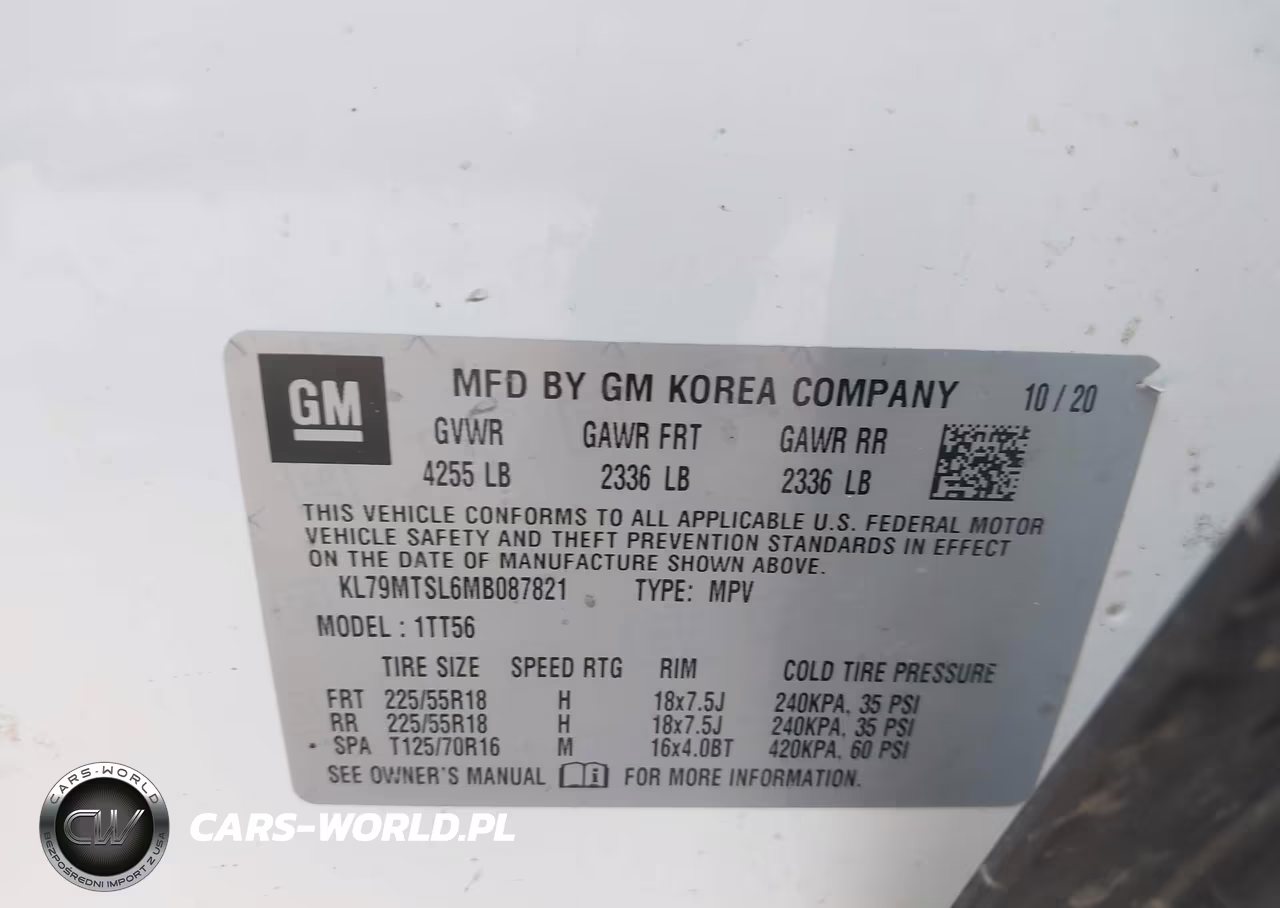 2021 Chevrolet Trailblazer Fwd Rs VIN:KL79MTSL6MB087821 - 9