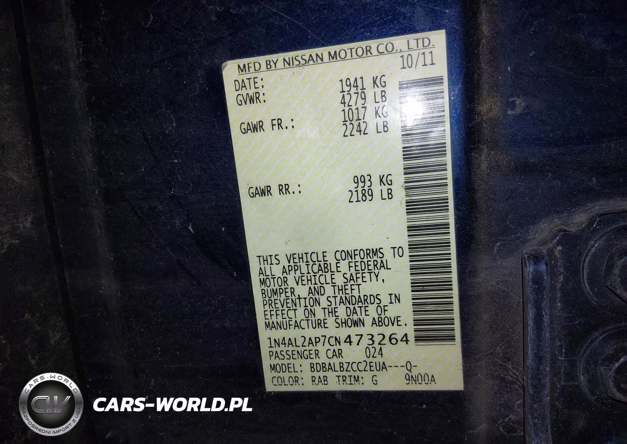 2012 Nissan Altima 2.5 S VIN:1N4AL2AP7CN473264 - 9
