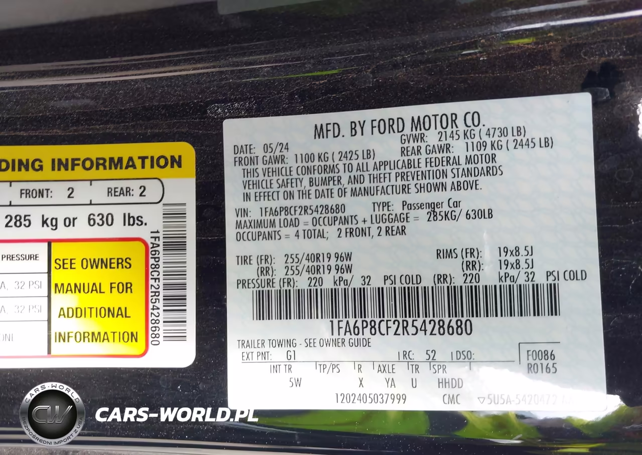 2024 Ford Mustang Gt Premium Fastback VIN:1FA6P8CF2R5428680 - 9