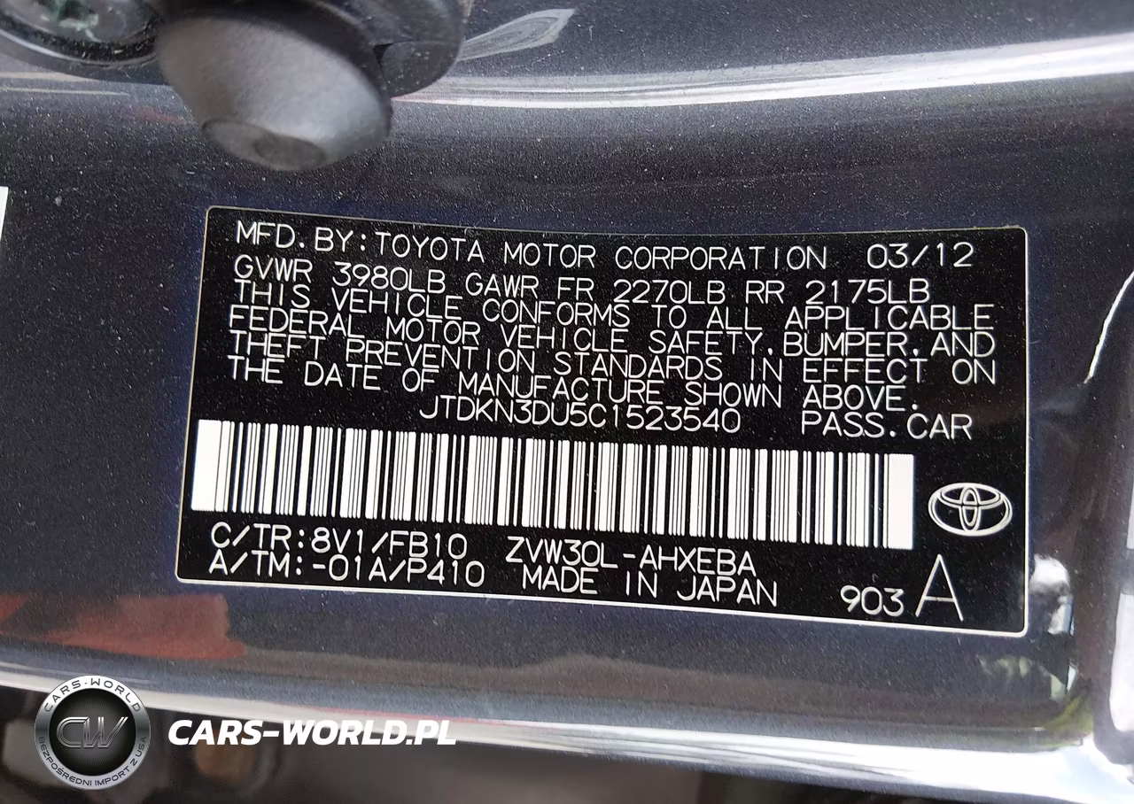 2012 Toyota Prius Three VIN:JTDKN3DU5C1523540 - 9