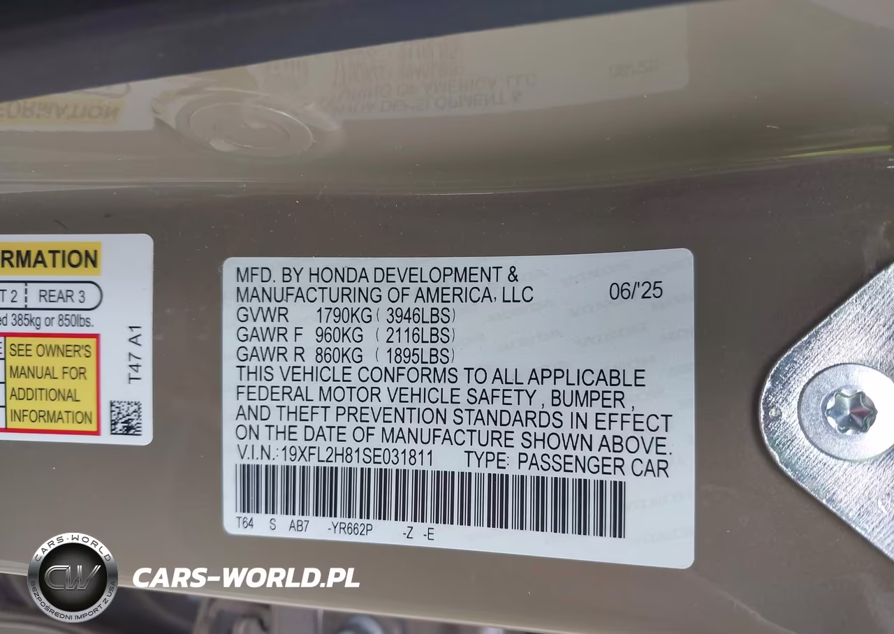 2025 Honda Civic Sedan Sport VIN:19XFL2H81SE031811 - 9