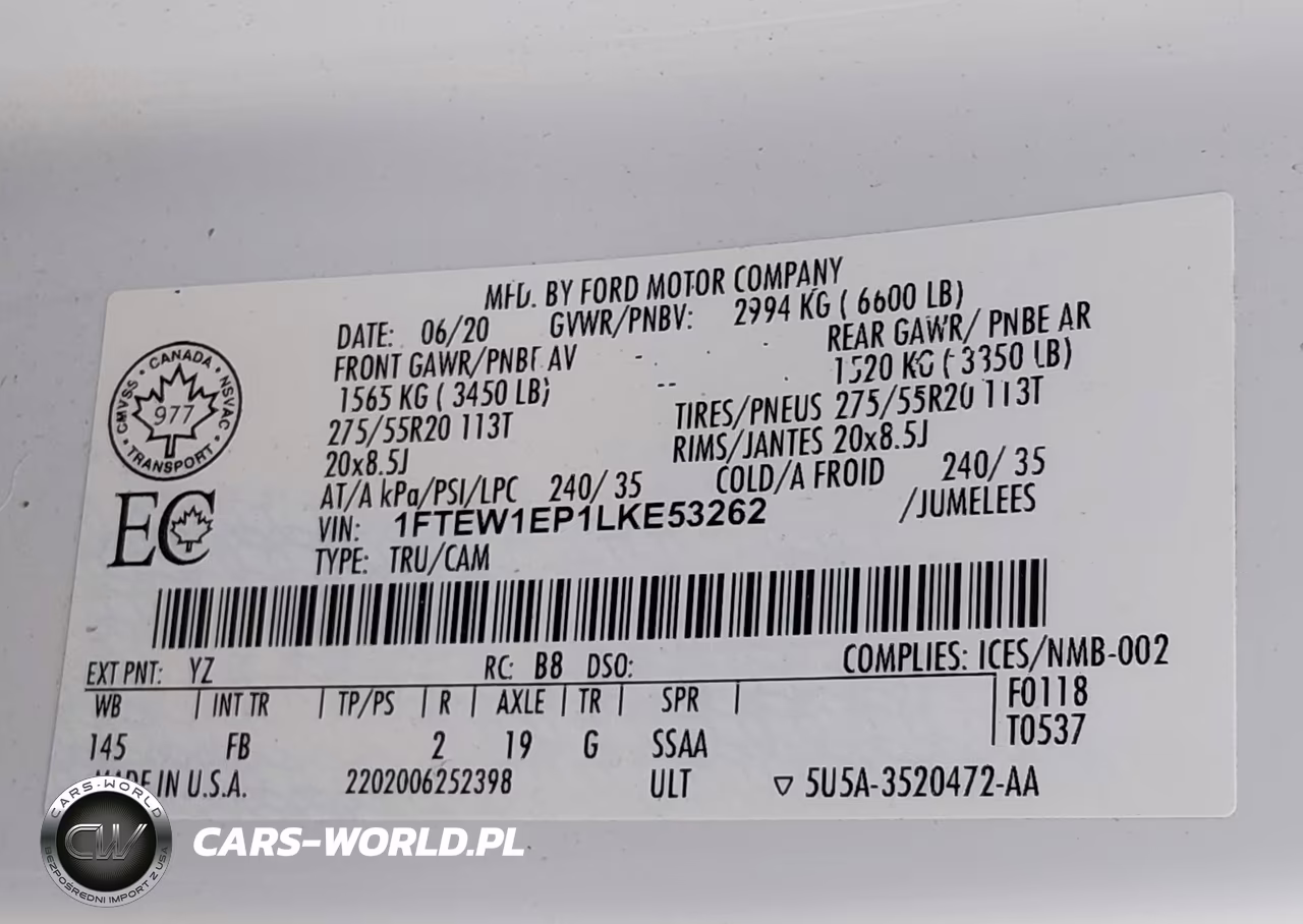 2020 Ford F-150 Xlt VIN:1FTEW1EP1LKE53262 - 9