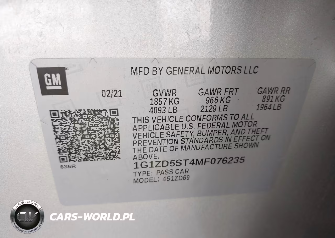 2021 Chevrolet Malibu Fwd Lt VIN:1G1ZD5ST4MF076235 - 9
