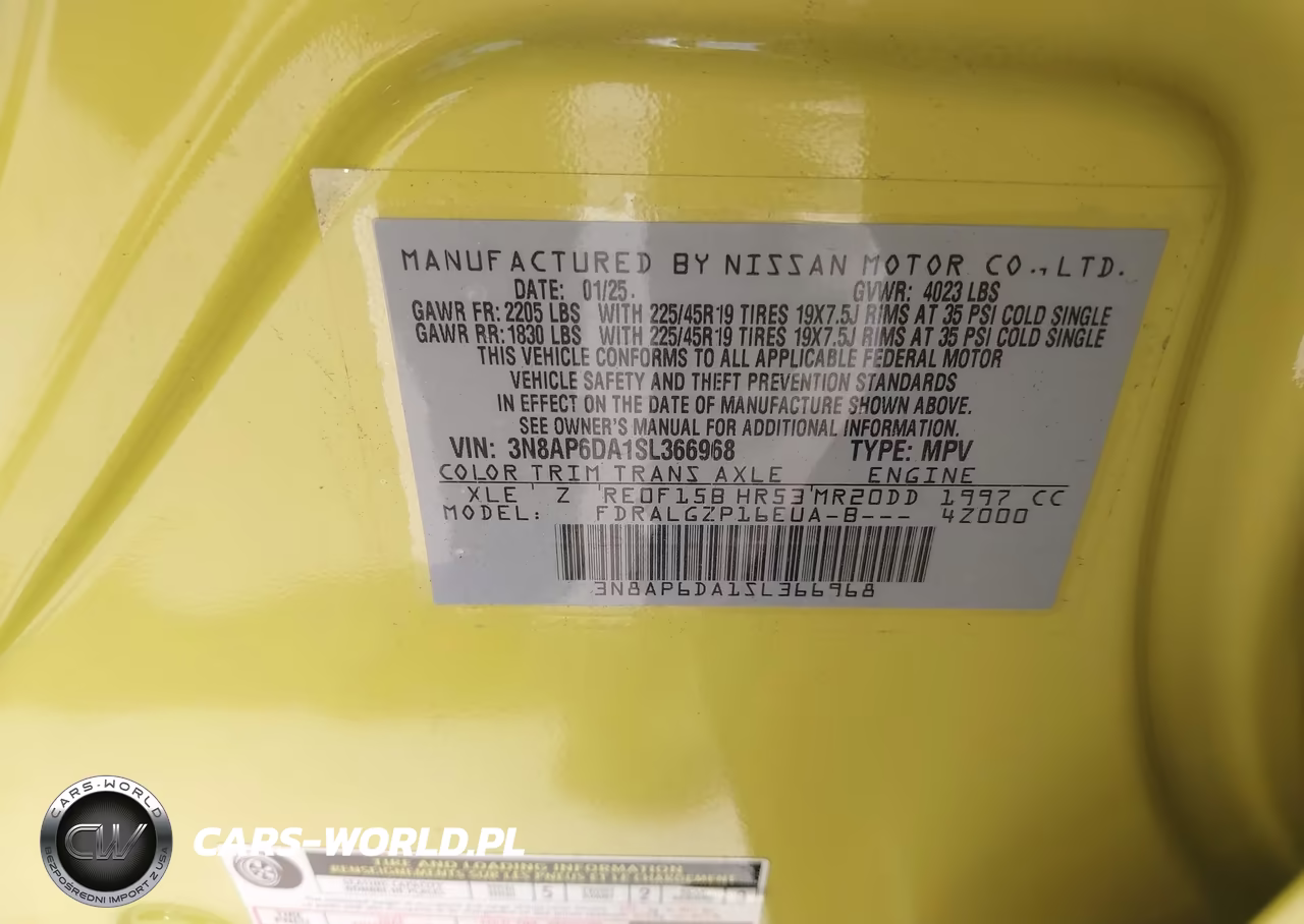 2025 Nissan Kicks Sr Fwd VIN:3N8AP6DA1SL366968 - 9