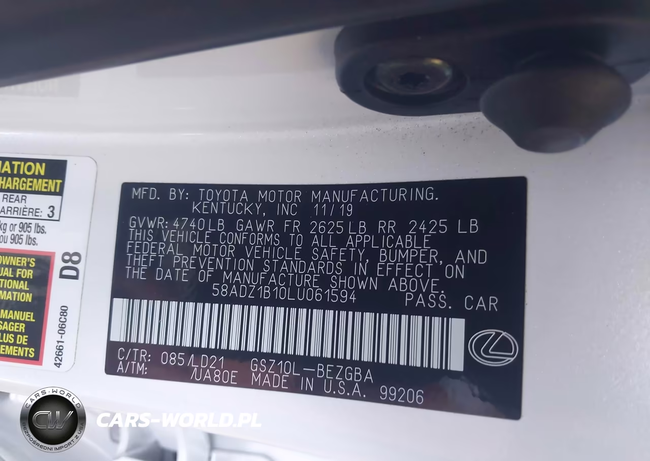 2020 Lexus Es 350 VIN:58ADZ1B10LU061594 - 9