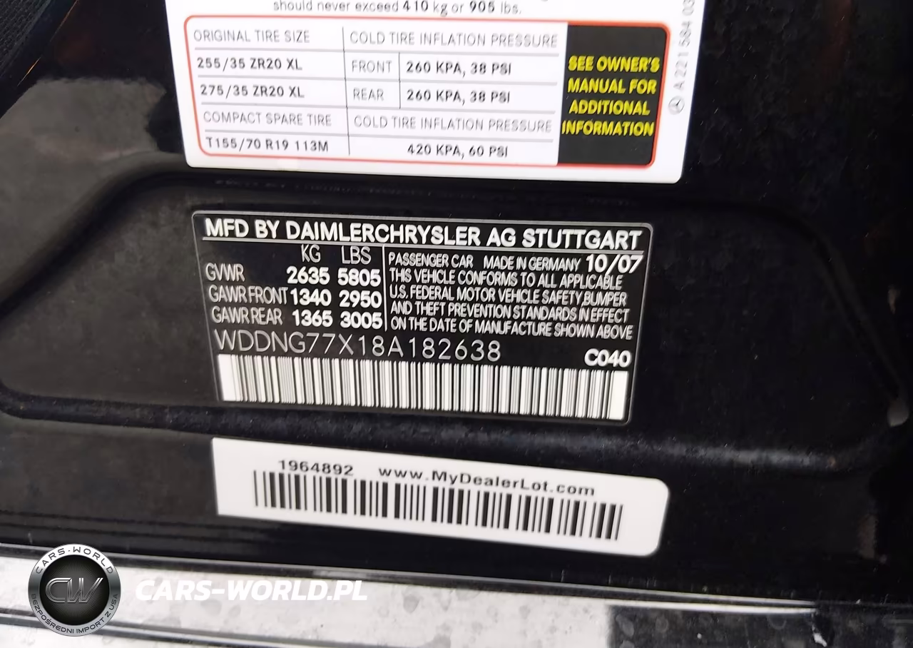 2008 Mercedes-Benz S 63 Amg VIN:WDDNG77X18A182638 - 9