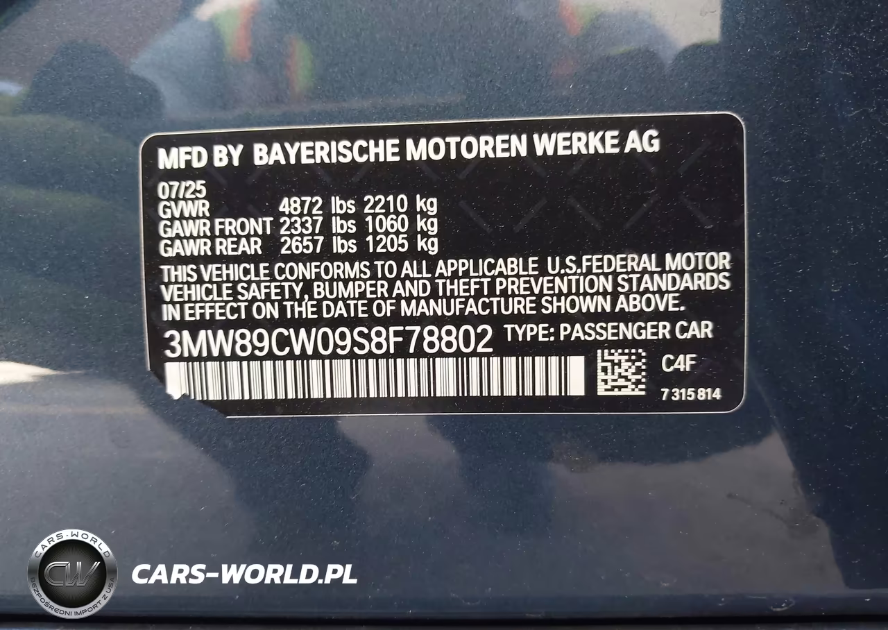 2025 BMW 330I xDrive VIN:3MW89CW09S8F78802 - 9
