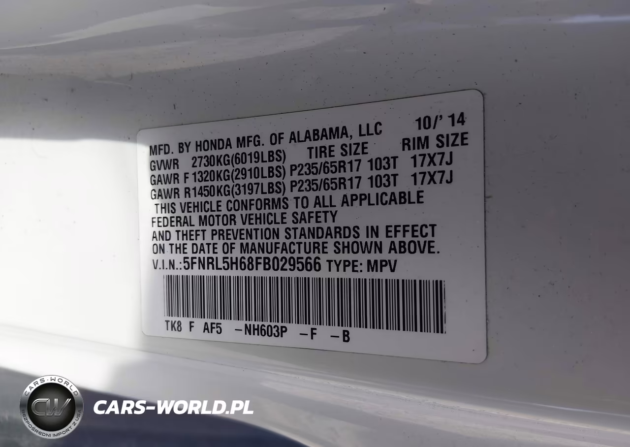 2015 Honda Odyssey Ex-L VIN:5FNRL5H68FB029566 - 9