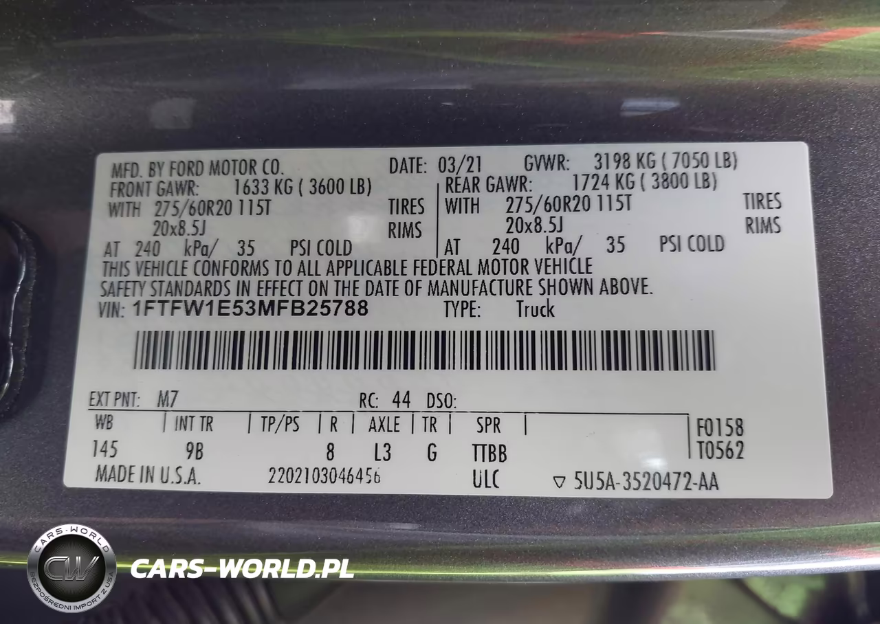 2021 Ford F-150 Platinum VIN:1FTFW1E53MFB25788 - 9