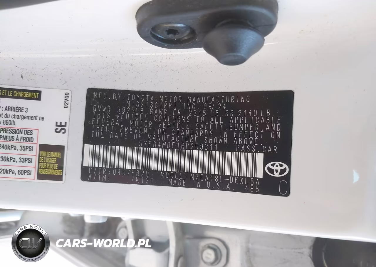 2024 Toyota Corolla Le VIN:5YFB4MDE1RP209311 - 9