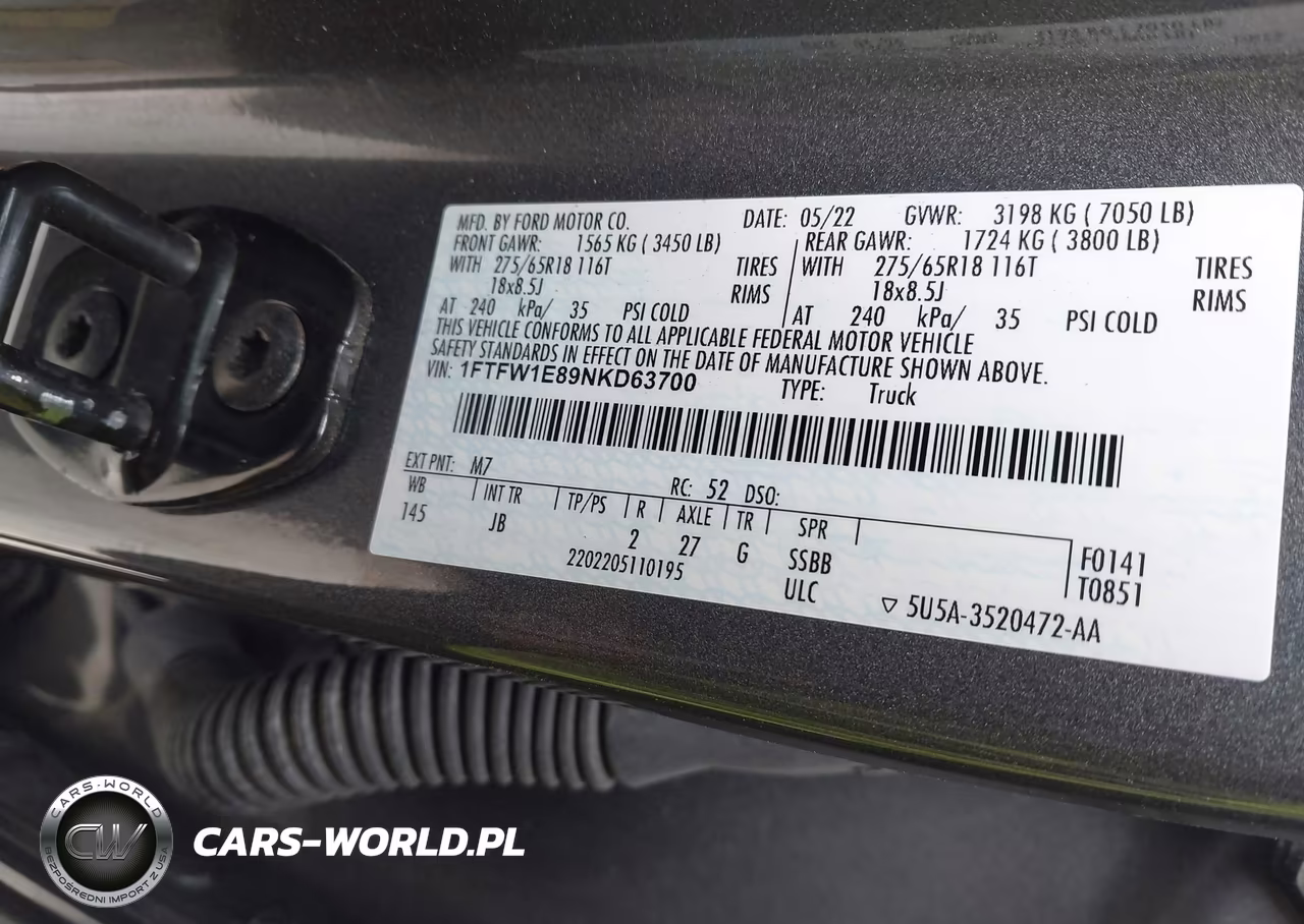 2022 Ford F-150 Xl VIN:1FTFW1E89NKD63700 - 9