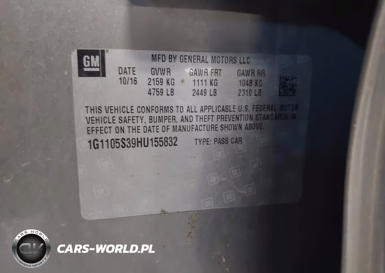 2017 Chevrolet Impala 1Lt VIN:1G1105S39HU155832 - 9