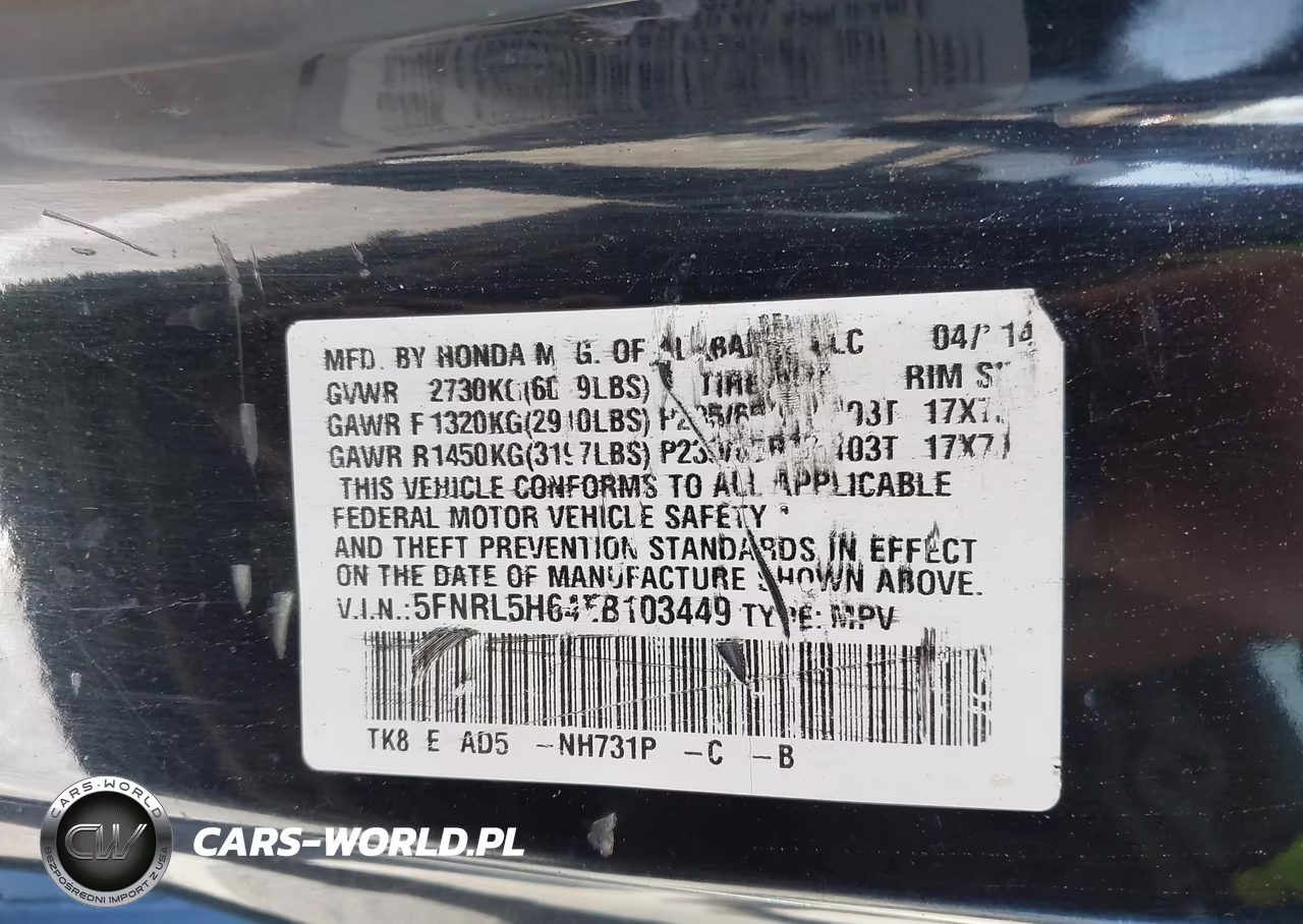 2014 Honda Odyssey Ex-L VIN:5FNRL5H64EB103449 - 20