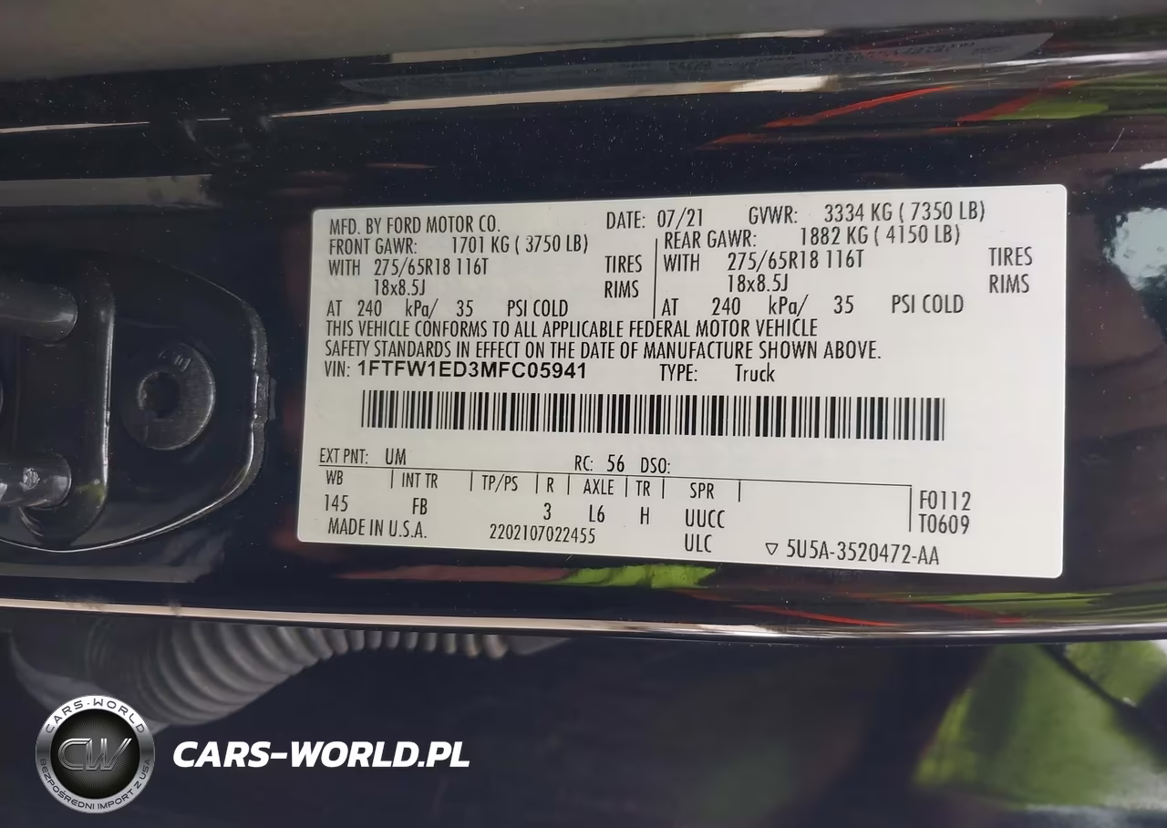 2021 Ford F-150 Xlt VIN:1FTFW1ED3MFC05941 - 9