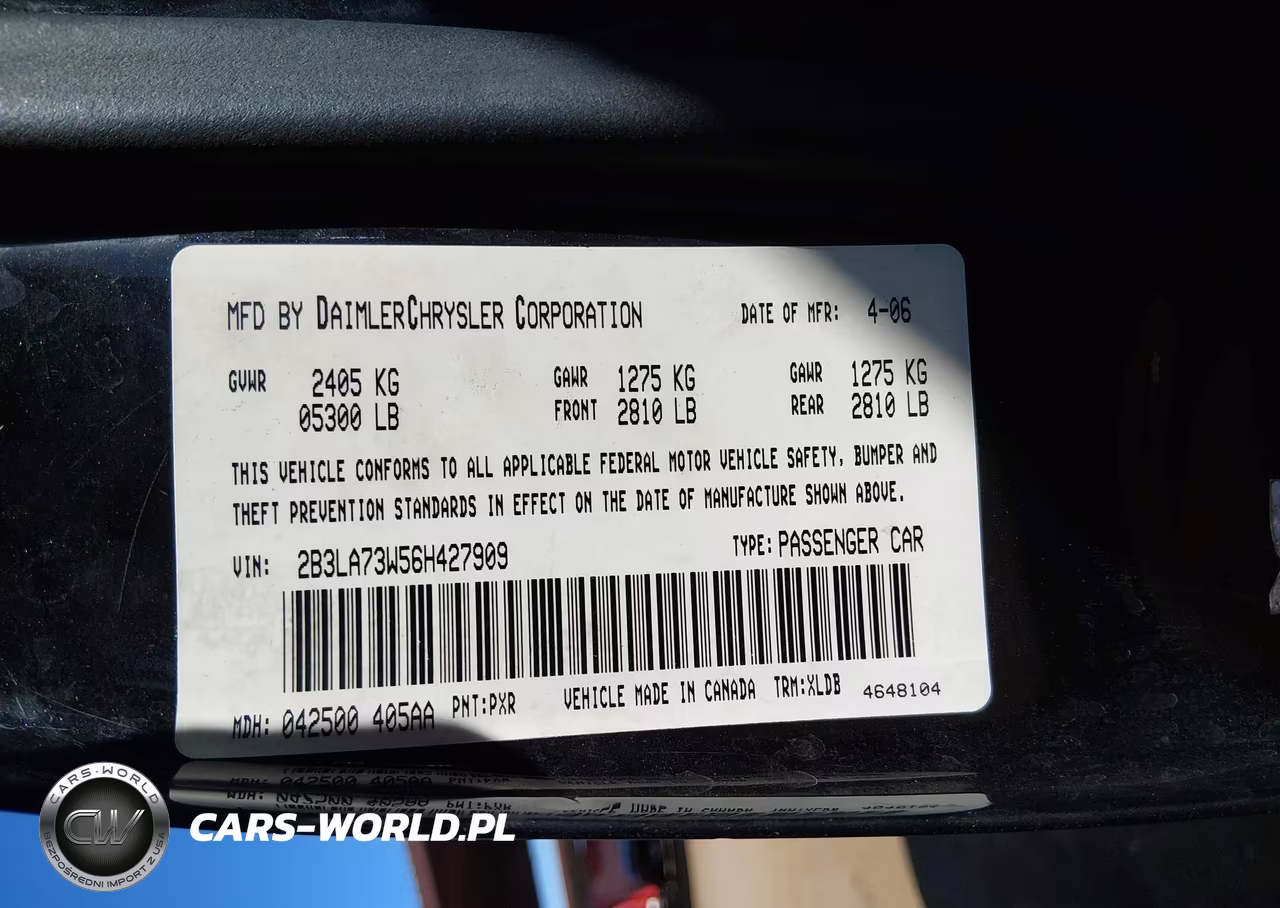 2006 Dodge Charger Srt8 VIN:2B3LA73W56H427909 - 9