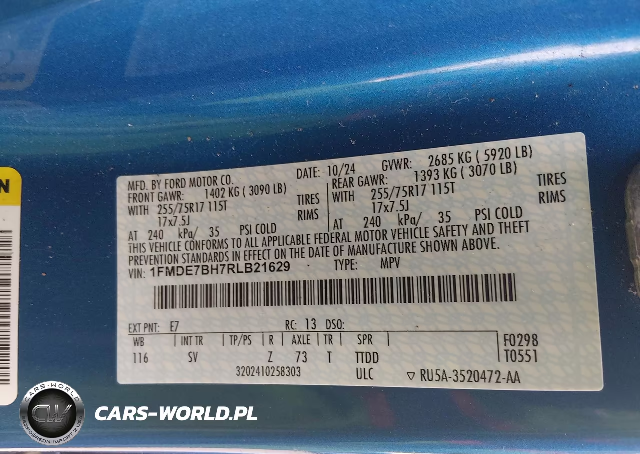2024 Ford Bronco Big Bend VIN:1FMDE7BH7RLB21629 - 9
