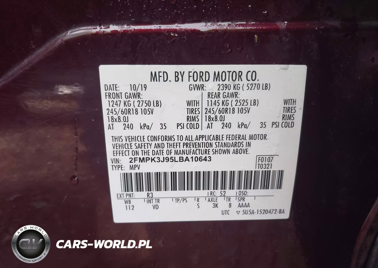 2020 Ford Edge Sel VIN:2FMPK3J95LBA10643 - 9
