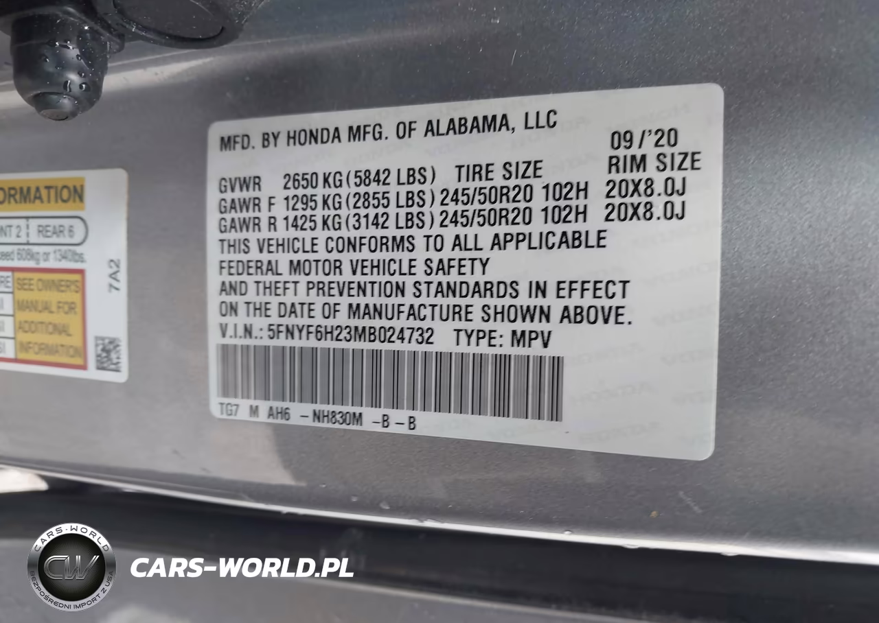 2021 Honda Pilot Awd Special Edition VIN:5FNYF6H23MB024732 - 9
