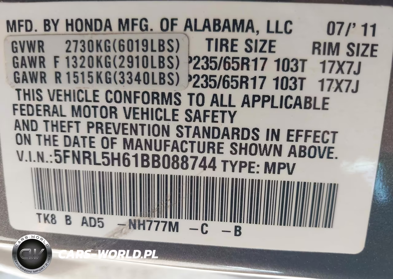 2011 Honda Odyssey Ex-L VIN:5FNRL5H61BB088744 - 9