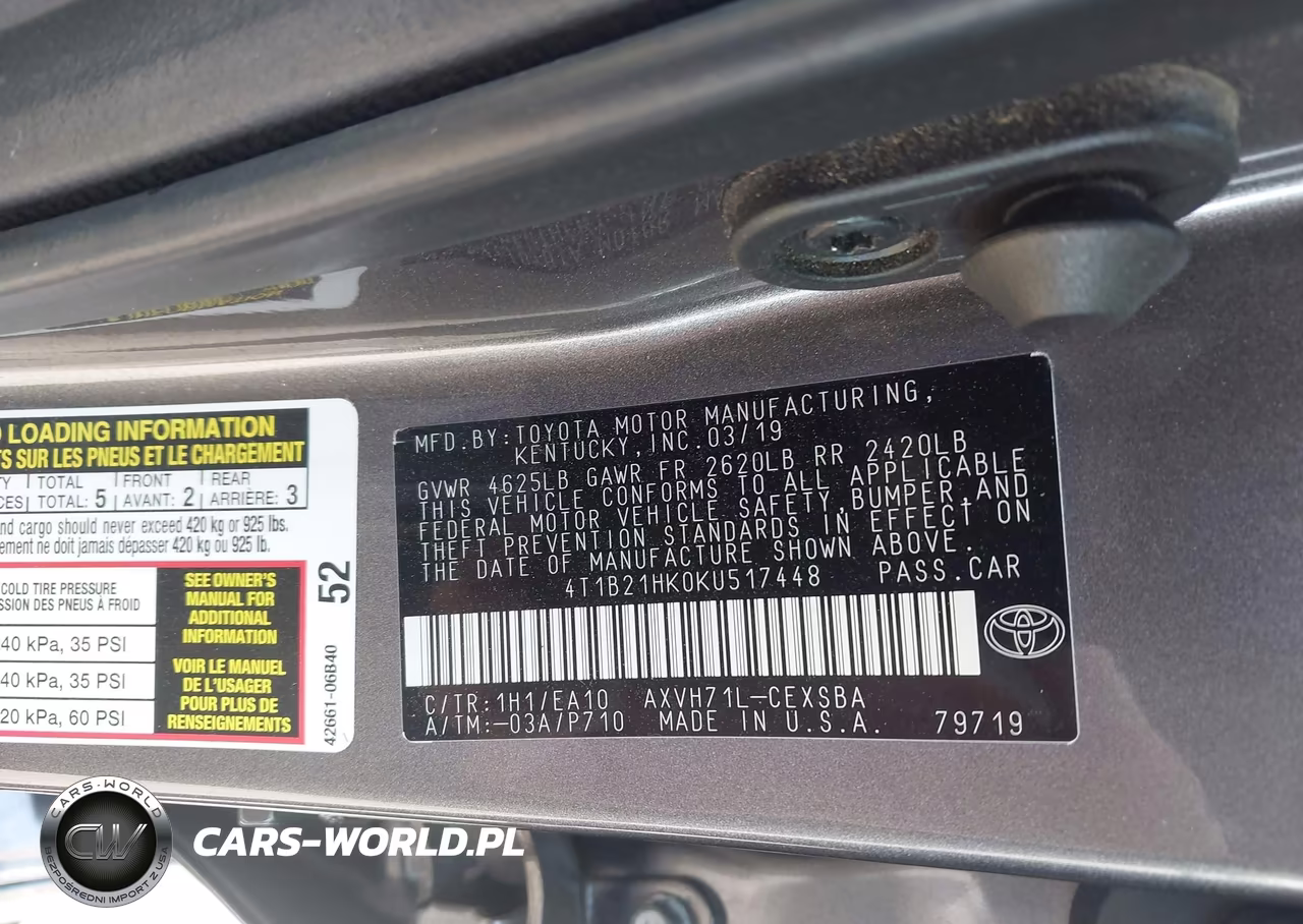 2019 Toyota Camry Hybrid Se VIN:4T1B21HK0KU517448 - 9