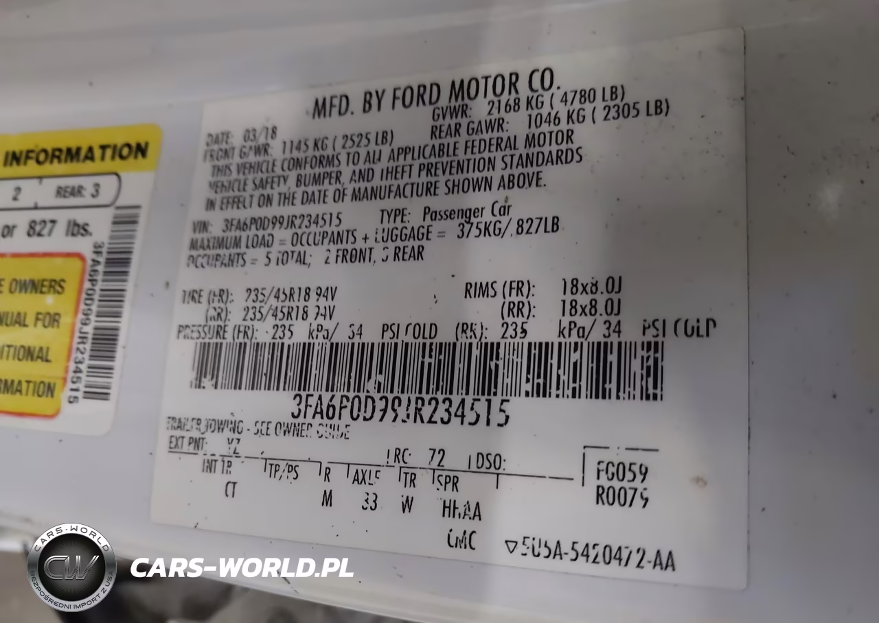 2018 Ford Fusion Titanium VIN:3FA6P0D99JR234515 - 9