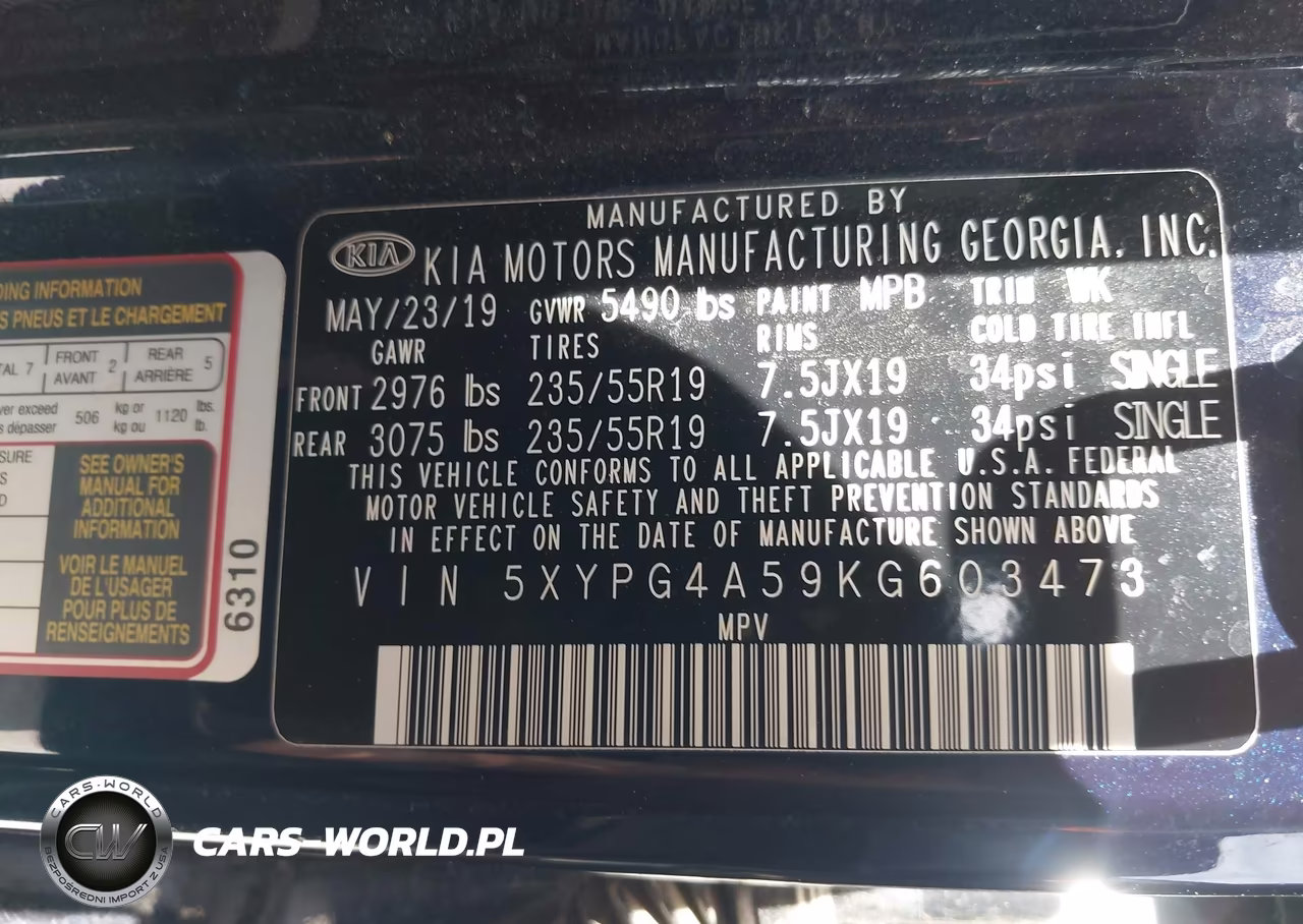 2019 Kia Sorento 3.3L S VIN:5XYPG4A59KG603473 - 9