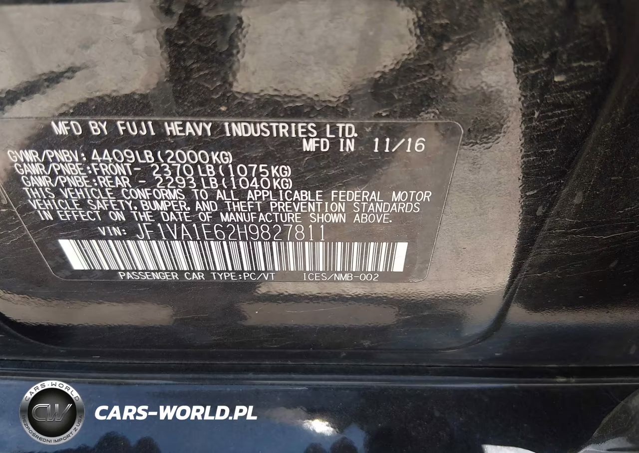 2017 Subaru Wrx Premium VIN:JF1VA1E62H9827811 - 9