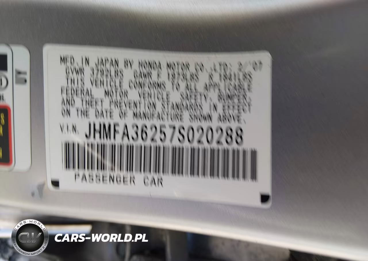 2007 Honda Civic Hybrid VIN:JHMFA36257S020288 - 9